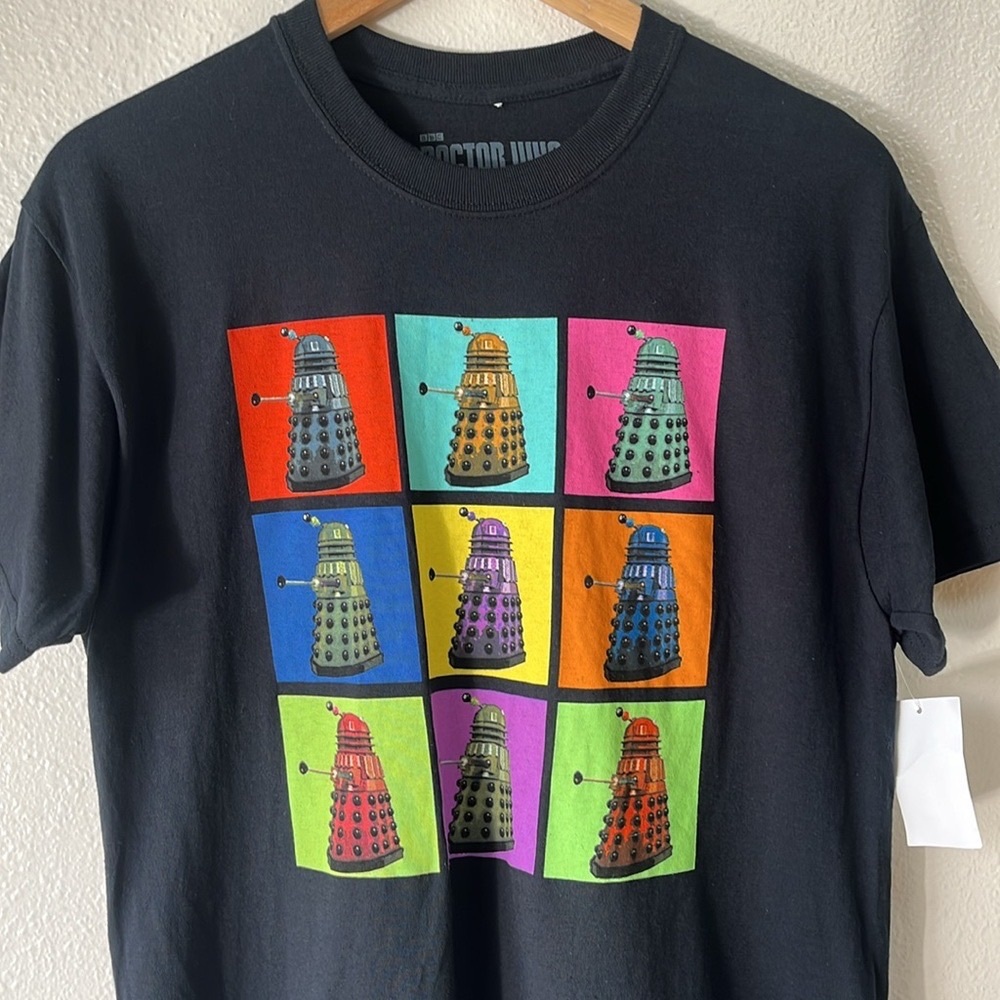 Black Graphic Dalek Pop Art T‑Shirt - Unbranded - Picture 2 of 2